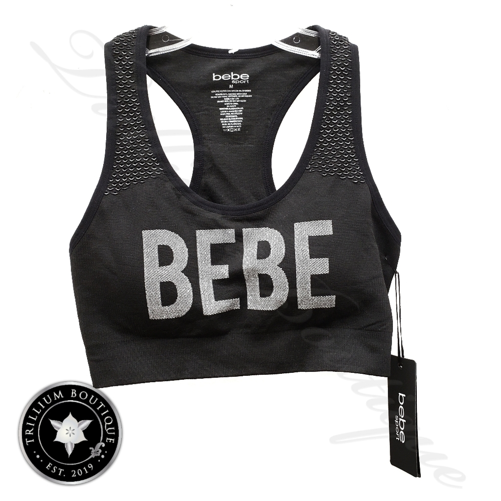 BEBE Sport Women's Sports Bra Black Medium NWT - Picture 1 of 3